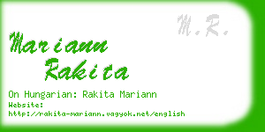 mariann rakita business card